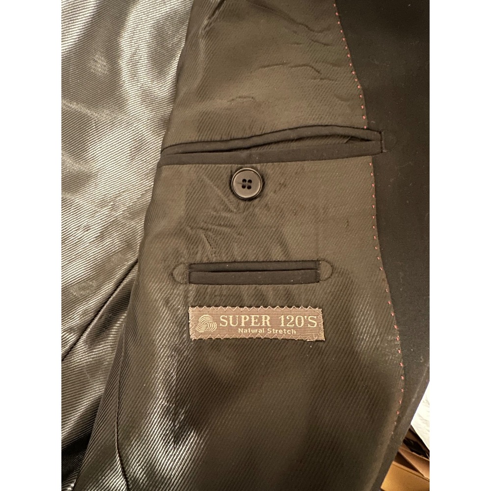 Giorgio Cosani Le Collezioni Super 120s Wool Blazer Suit Jacket Men Black 40 REG - Picture 3 of 14